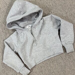 Athleta Light Gray Cropped Hoodie